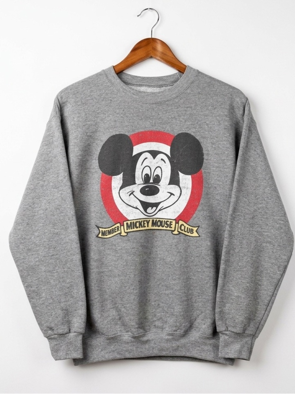 Disney Parks Mickey Mouse Club Official Mouseketeer Sweatshirt Gray Small retro
